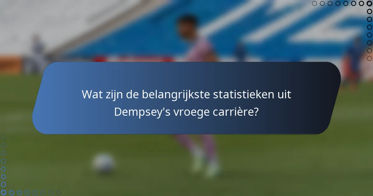 Wat zijn de belangrijkste statistieken uit Dempsey's vroege carrière?